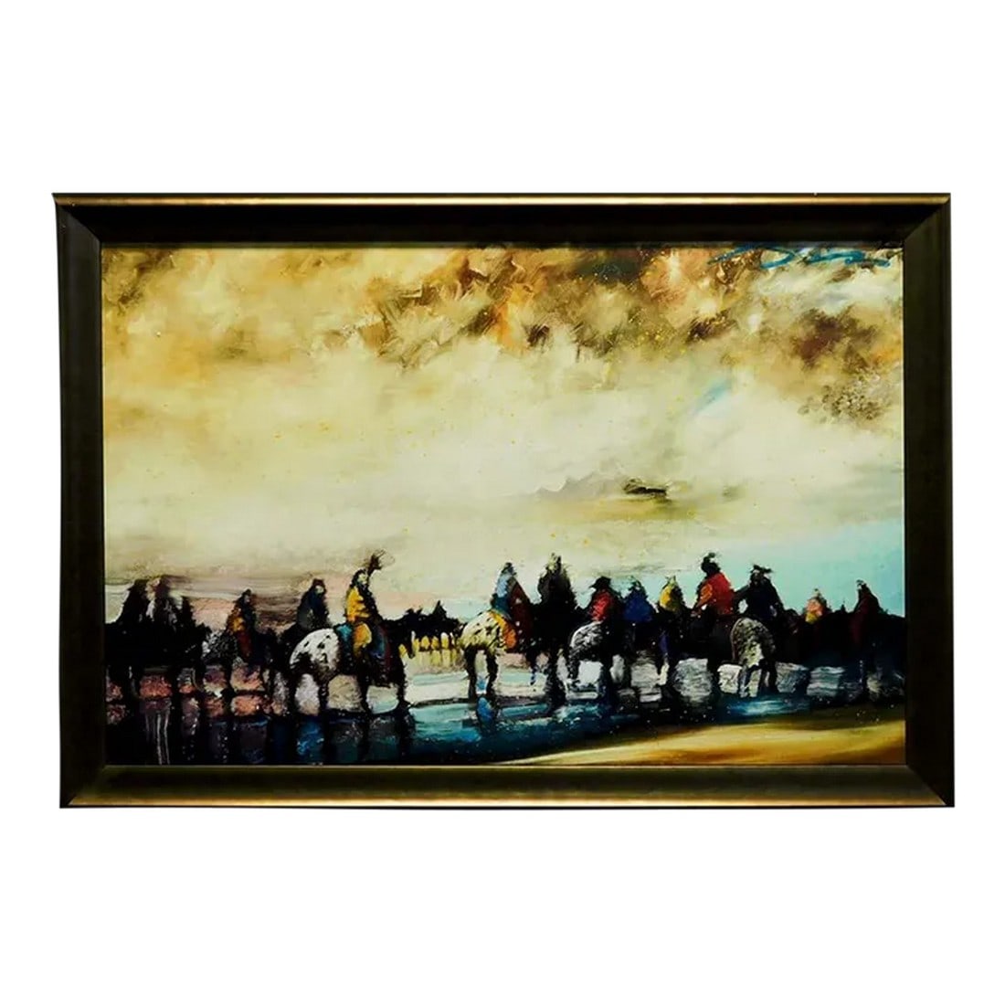 Earl Biss "Between the Sky Earth and Water" Giclee on Canvas, Framed: Between The Sky Earth Water #7 Posthumous reproduction Commemorative Limited Edition Giclee on Canvas by Earl Biss with beautiful large Custom frame Art size : 28" x 40" Image Size: 24" x 36" Edition