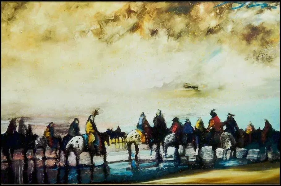 Earl Biss "Between the Sky Earth and Water" Giclee on Canvas, Framed - 2