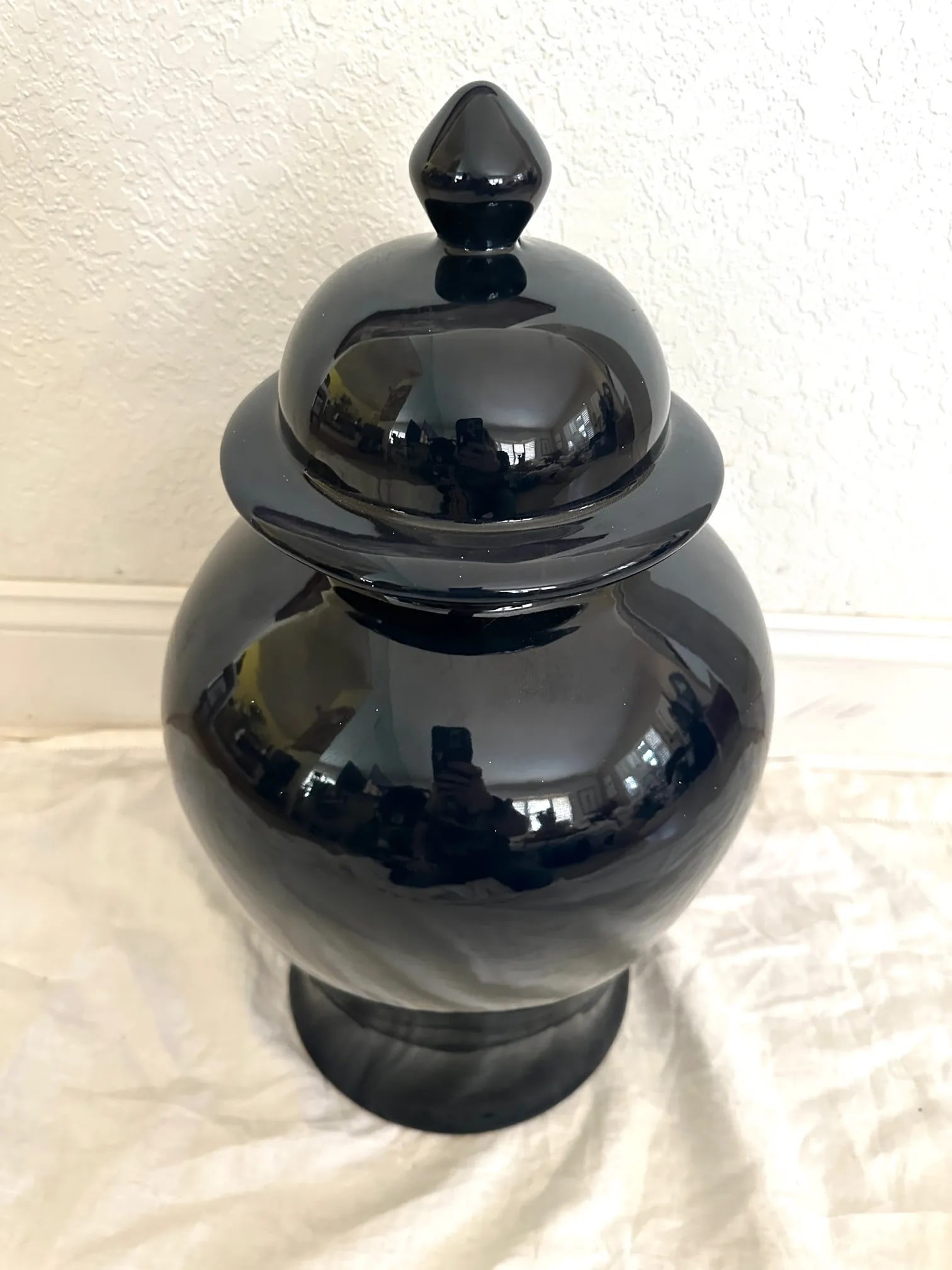 Large Navy Blue Ceramic Ginger Jar - 2