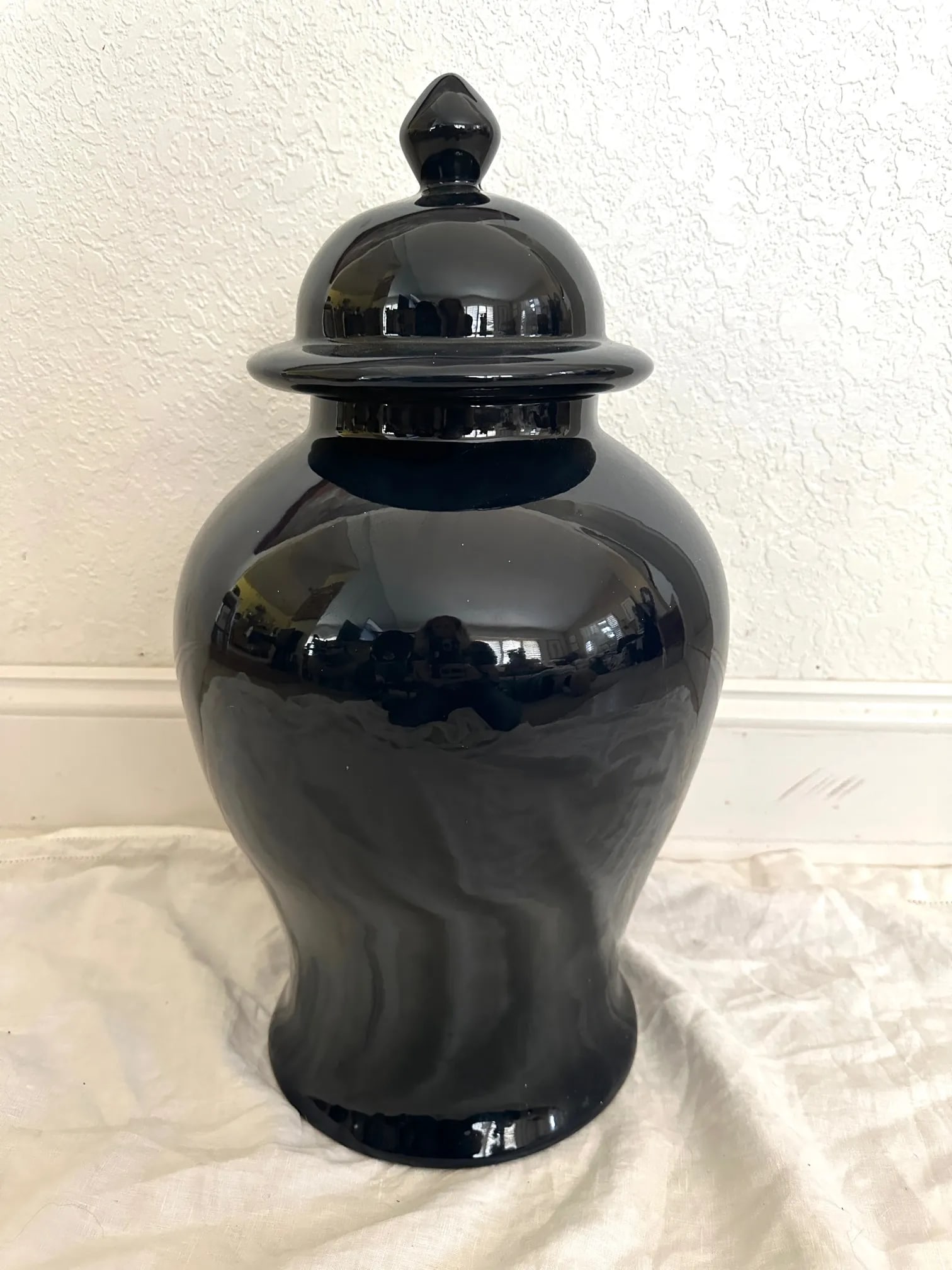 Large Navy Blue Ceramic Ginger Jar - 3