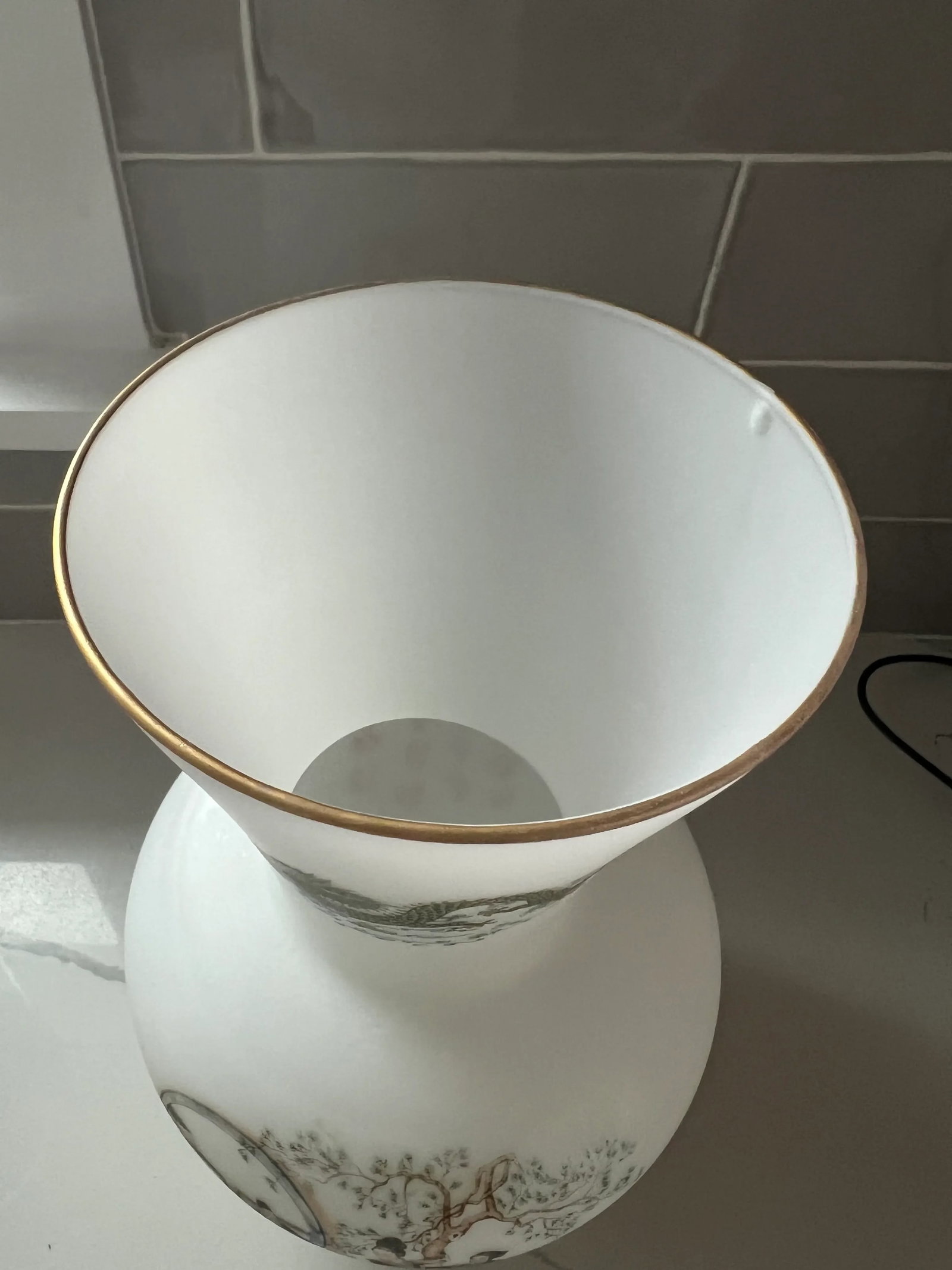 Mid Century Opaline or Satin Japanese Vase - 5