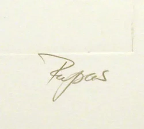 William Papas "Joggers" Hand Colored Drypoint Etching Fine Art - 3