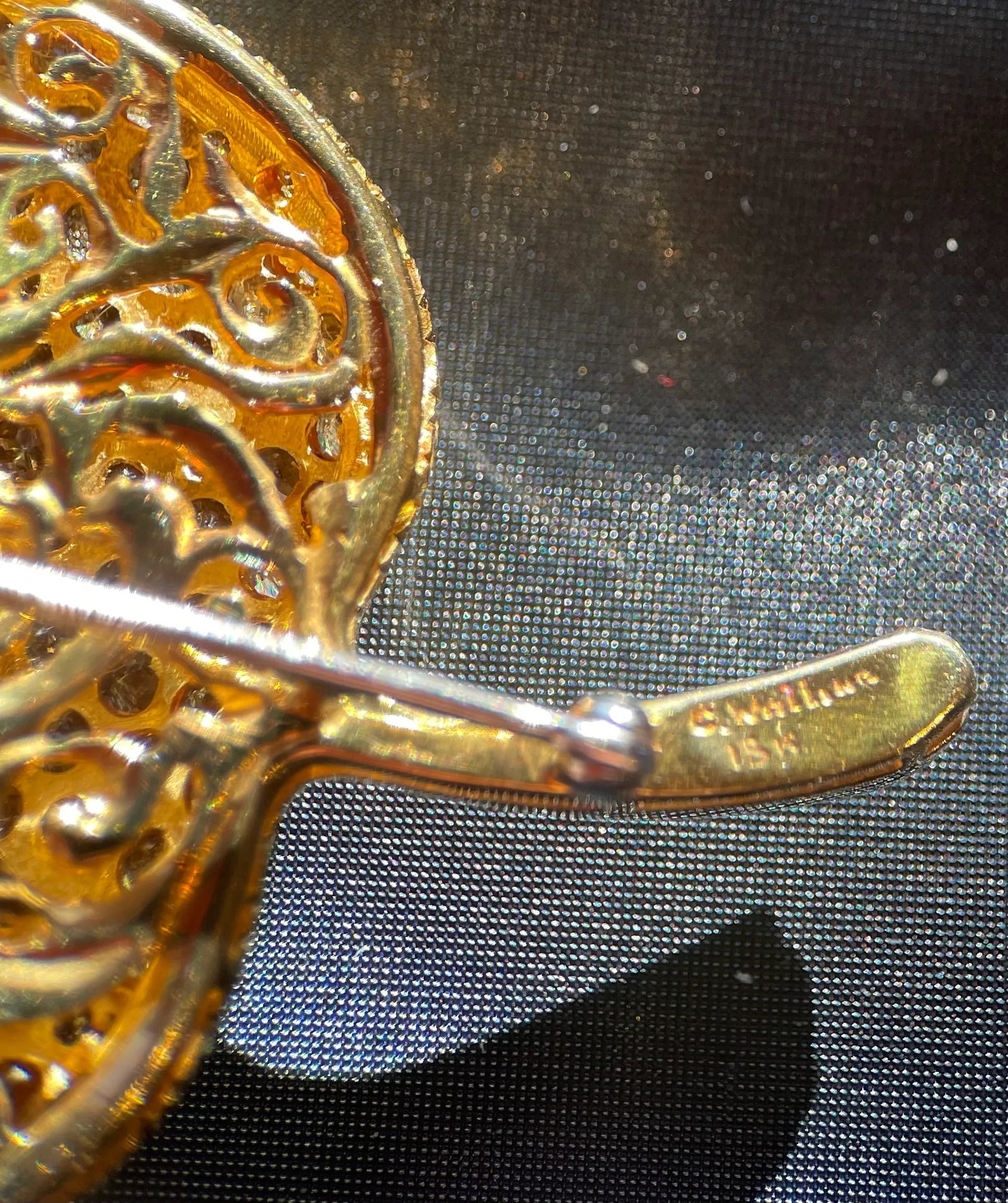 Spessartite and Diamond Brooch by Storied Park Avenue Jewelry Designer Christopher Walling - 7