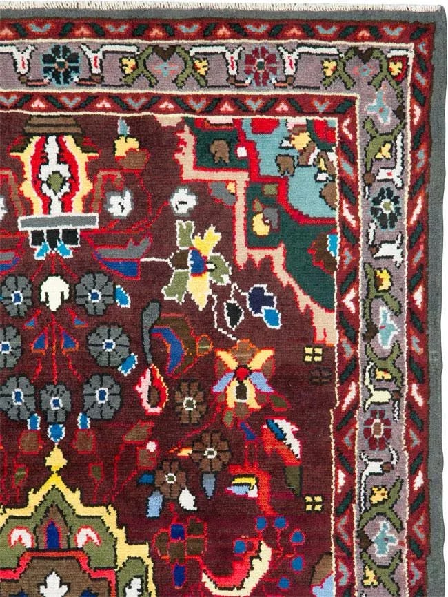 Vintage Persian Hamadan Rug – Size: 3' 7" X 7' 9" - 2