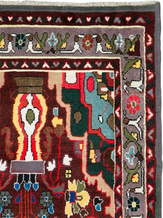 Vintage Persian Hamadan Rug – Size: 3' 7" X 7' 9" - 3