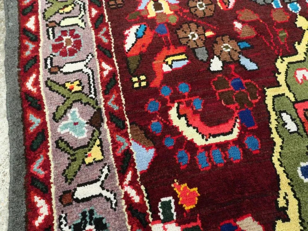 Vintage Persian Hamadan Rug – Size: 3' 7" X 7' 9" - 7