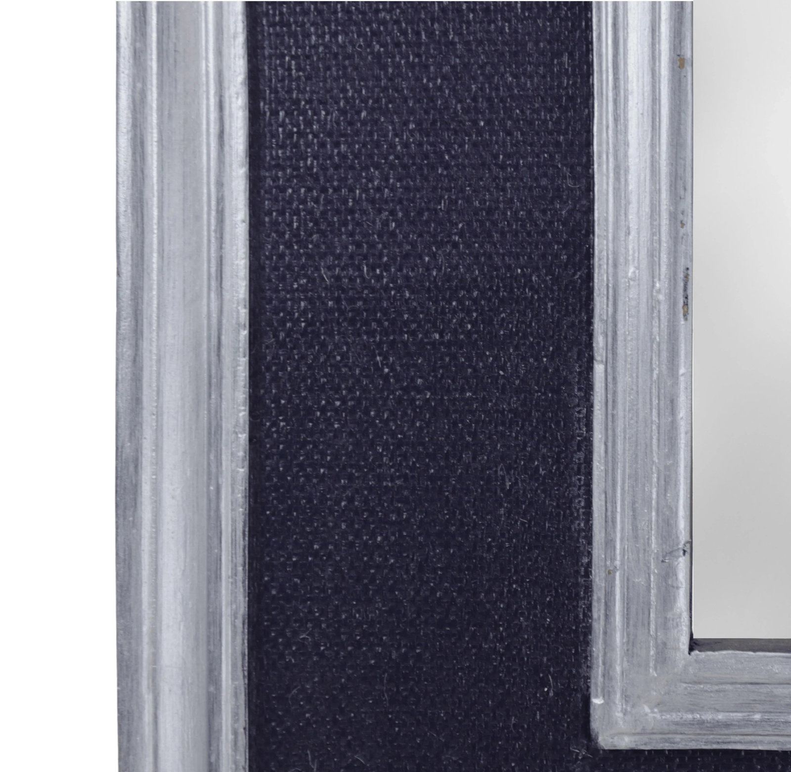 Silver-Edged Blue Raffia-Wrapped Mirror - 7