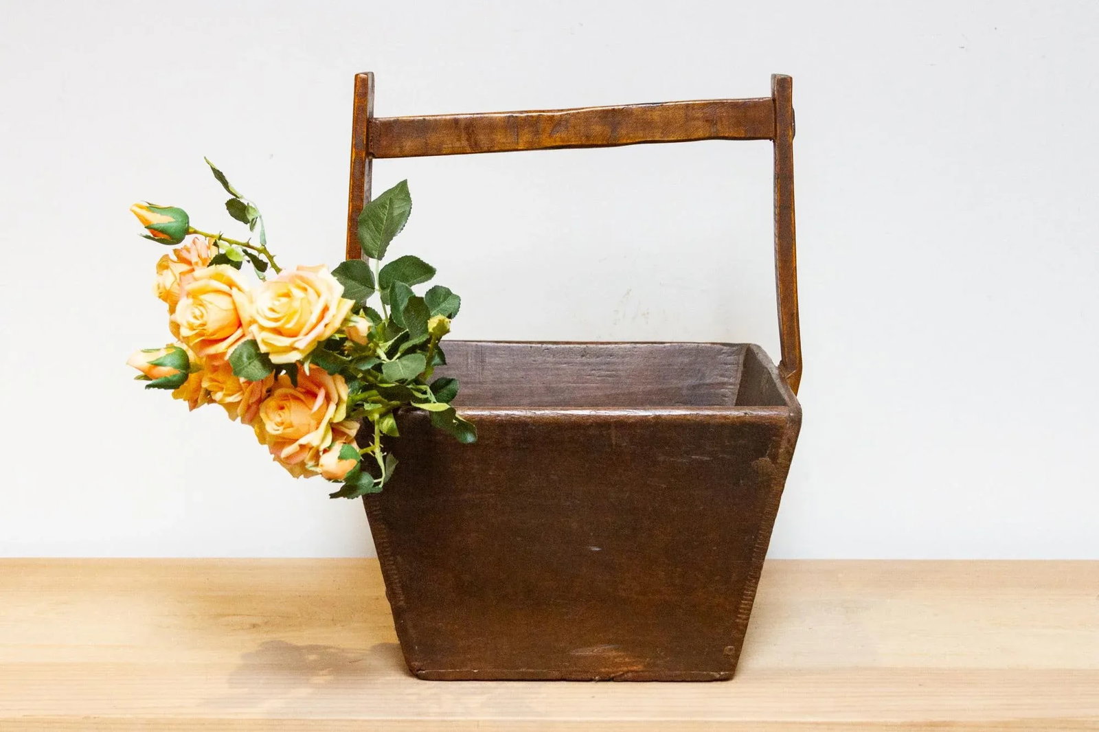 Rustic Chinese Wooden Basket - 2