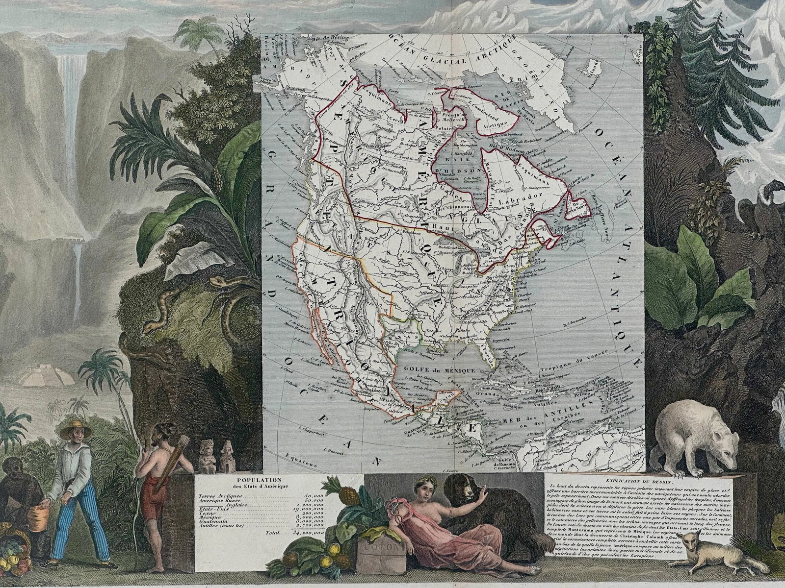 1845 Map of North America by Victor Levasseur - 2
