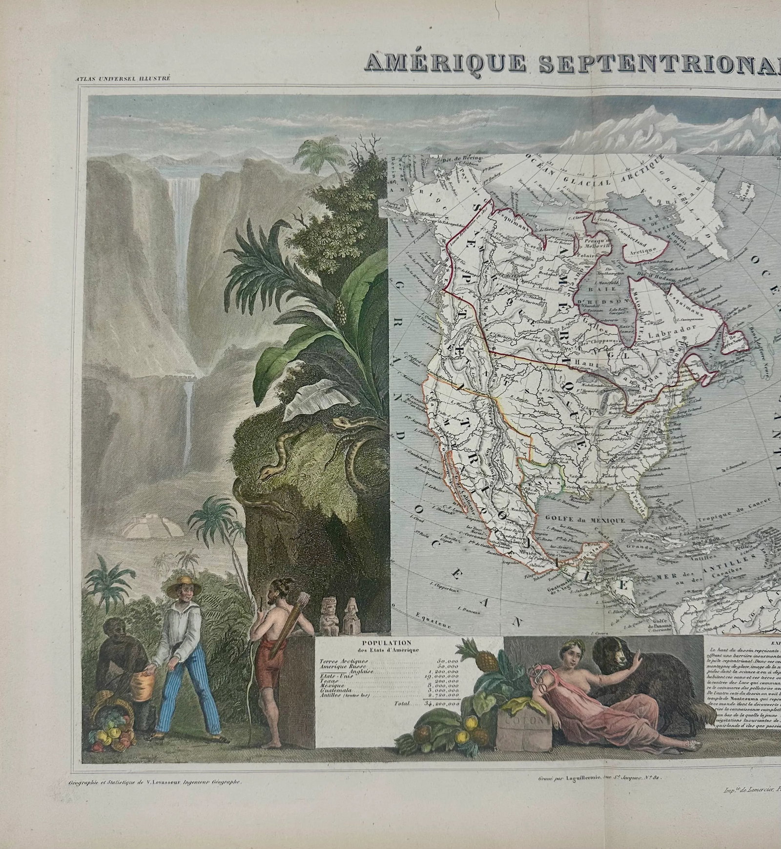 1845 Map of North America by Victor Levasseur - 4