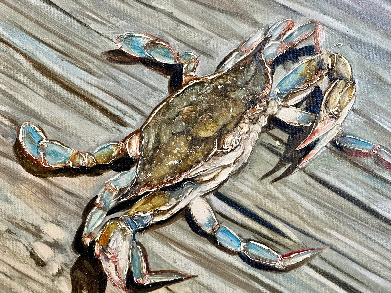 Contemporary Crab Painting by S. Park, Framed - 2