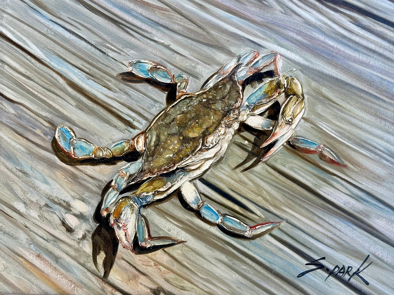 Contemporary Crab Painting by S. Park, Framed - 3