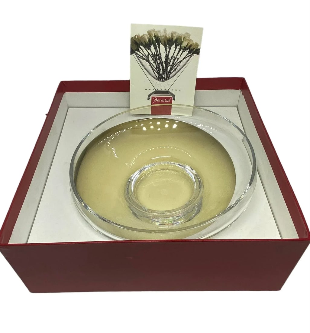 Mid 20th Century Baccarat Crystal Footed Centerpiece Bowl With Original Box - 7
