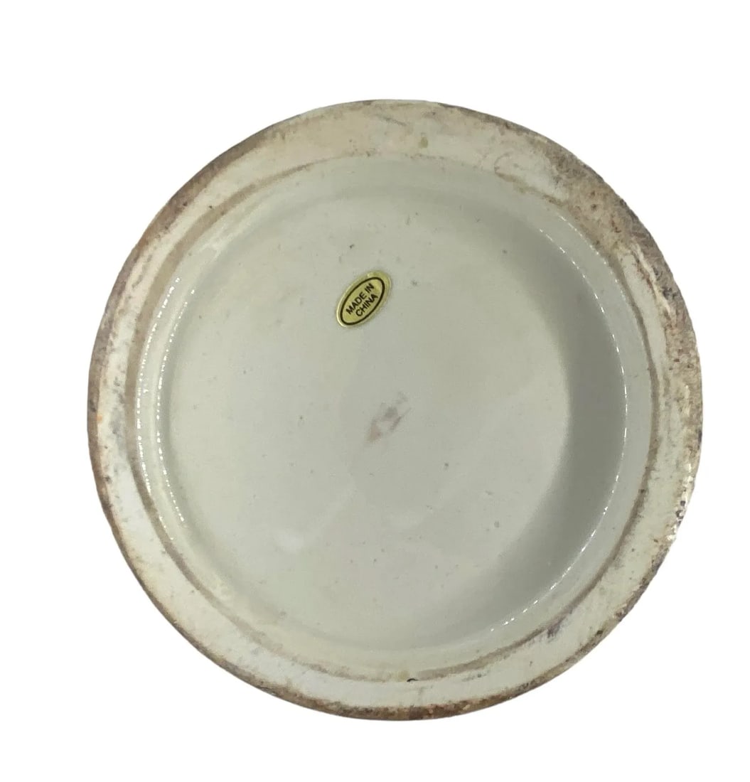 Late 20th Century Chinese Hand-Painted Porcelain Urn Vases With Bull Head Handles Design - a Pair - 7