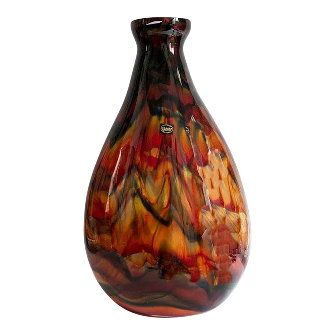 Makora Mouth Blown Polish Vase: Stunning Makora mouth blown Polish glass vase. Prominent in size measuring 24" high x 15" widest part weighing a hefty 13 - 15 lbs. Makora Glass Makers is the largest glass industry center in