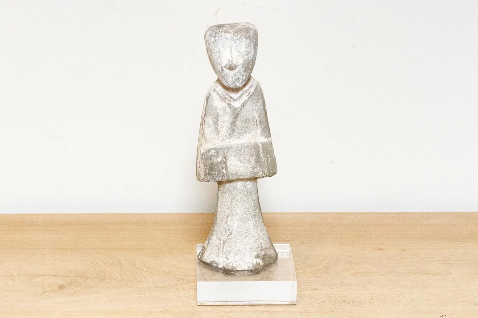 Antique White Court Lady Pottery Figure - 3