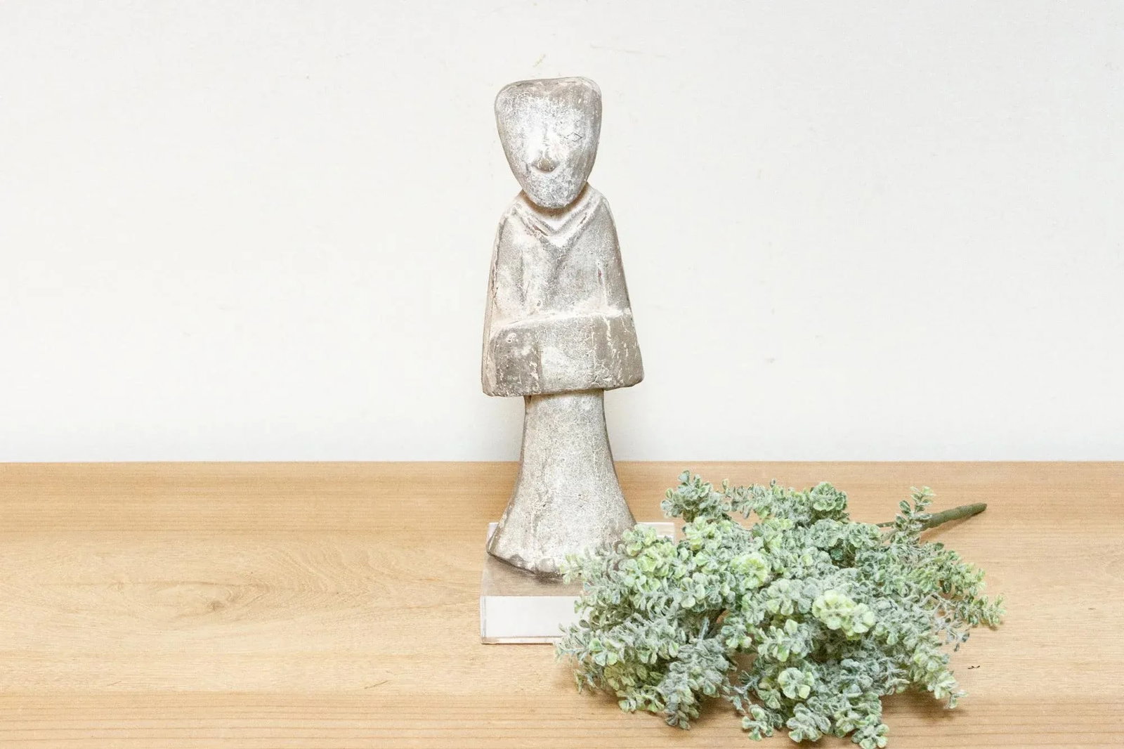 Antique White Court Lady Pottery Figure - 8