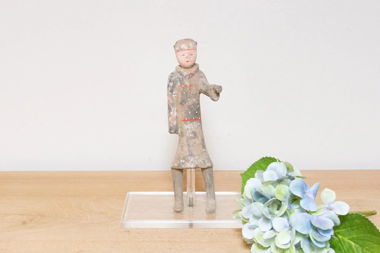 Antique Warrior Painted Pottery Figure - 2