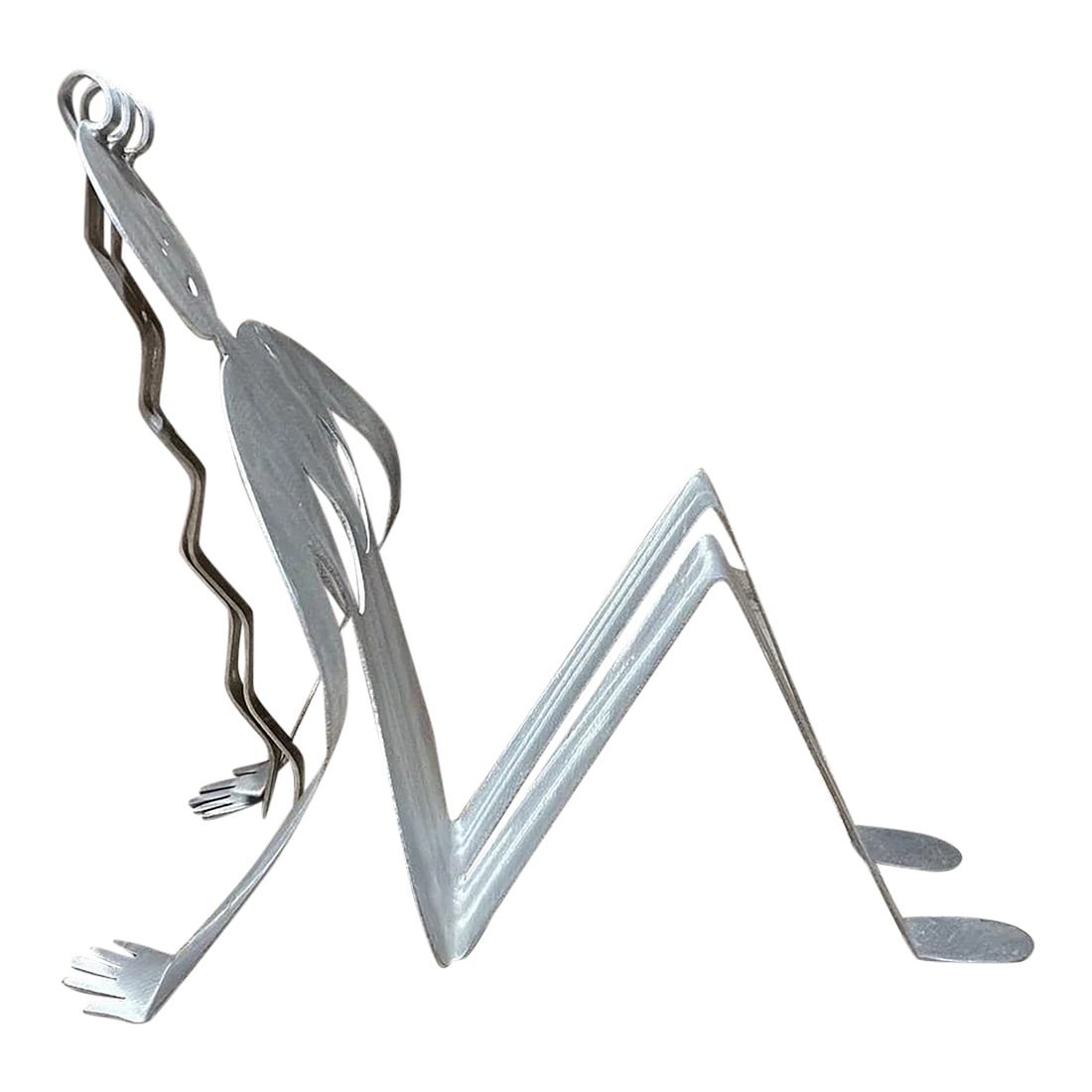 1990s Postmodern Girl Magazine Holder Fred Garbotz Rockledge Design Studio: For your consideration, a magazine holder rack with a figural reclined of a girl, designed by Fred Garbotz for Rockledge Design Studio. USA circa the 1990s. Handmade postmodern sculpture brushed