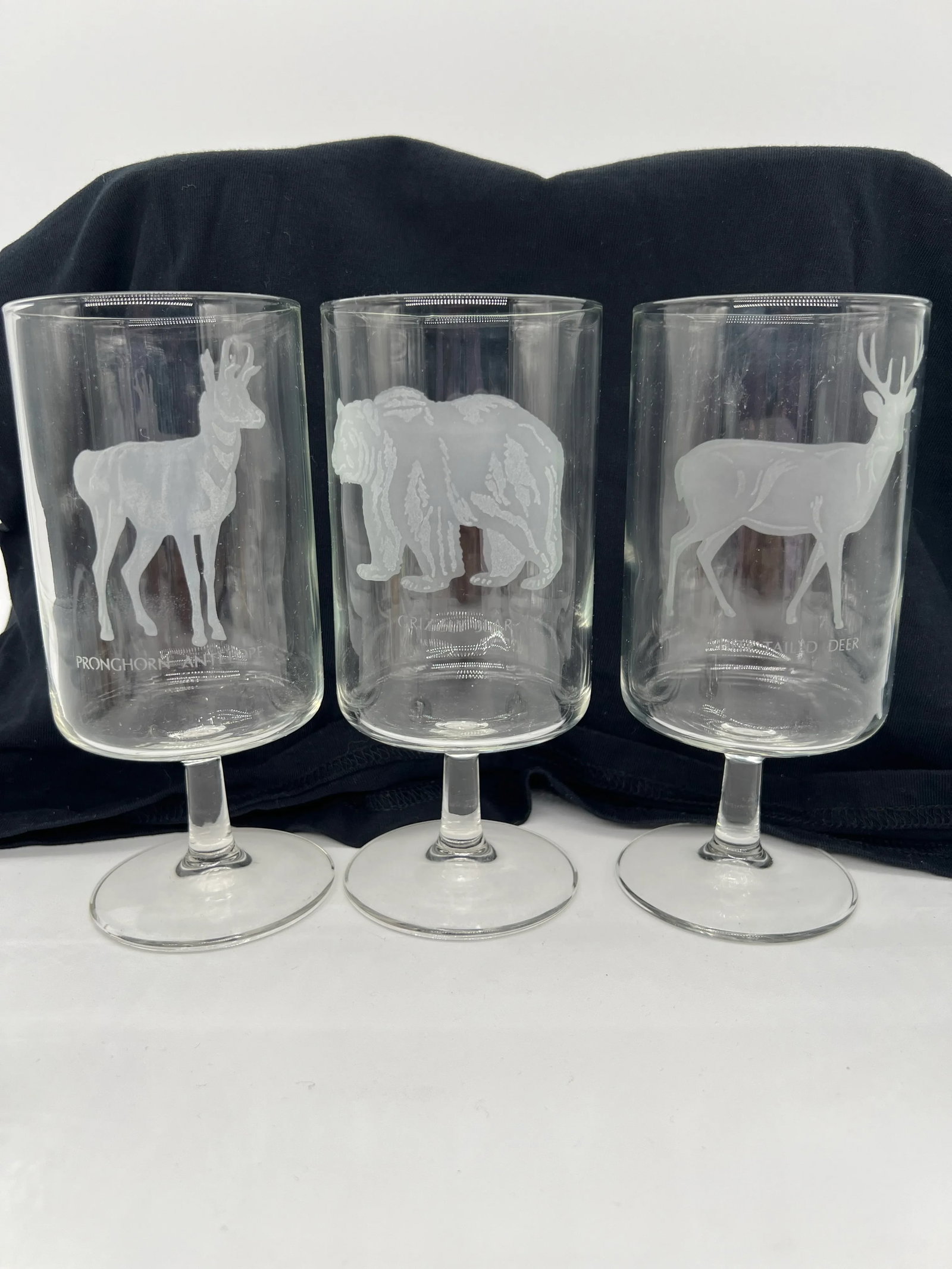Mid Century Georg Jensen Etched Wildlife Glasses Set of 5 - 2