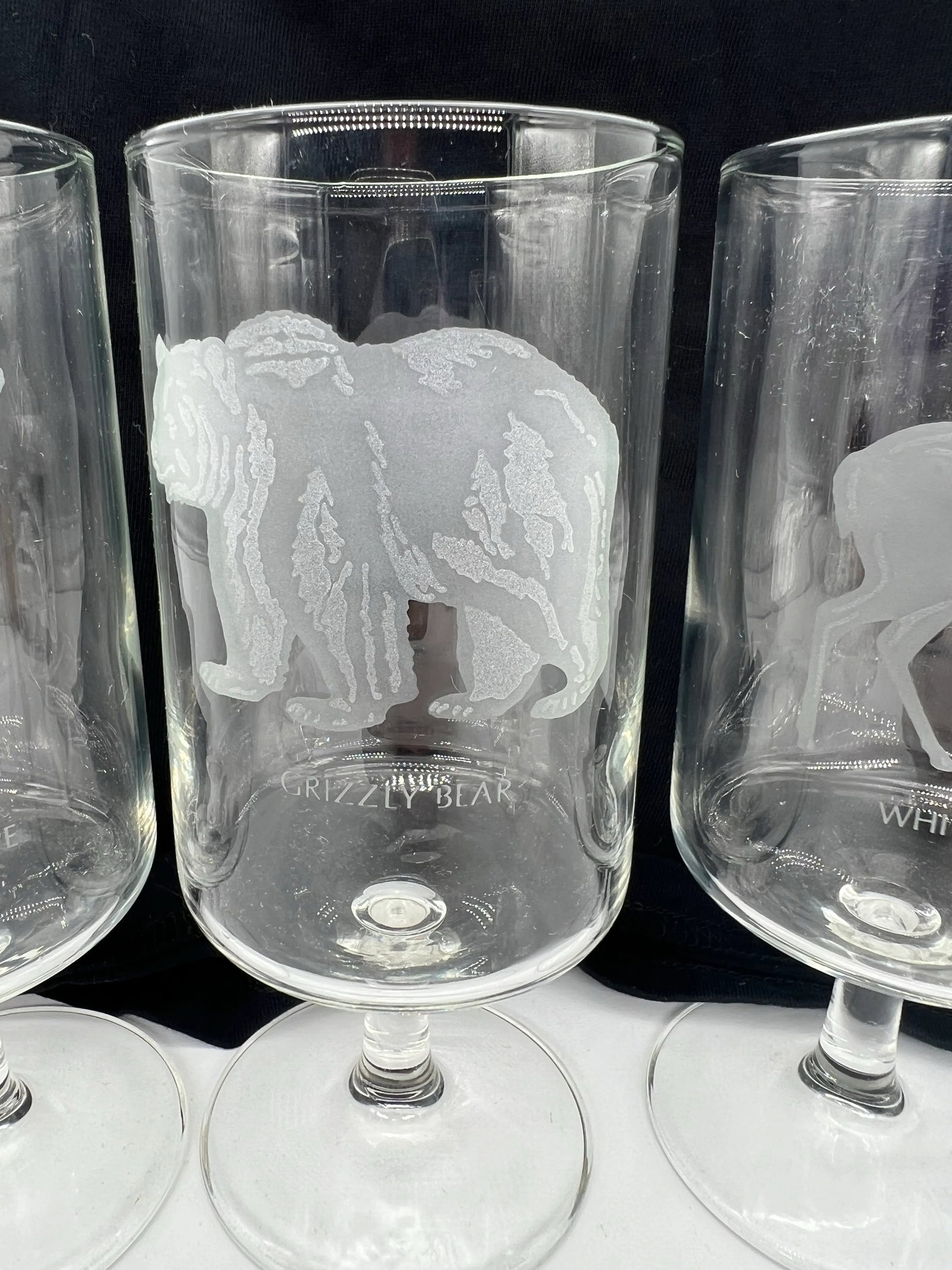 Mid Century Georg Jensen Etched Wildlife Glasses Set of 5 - 8