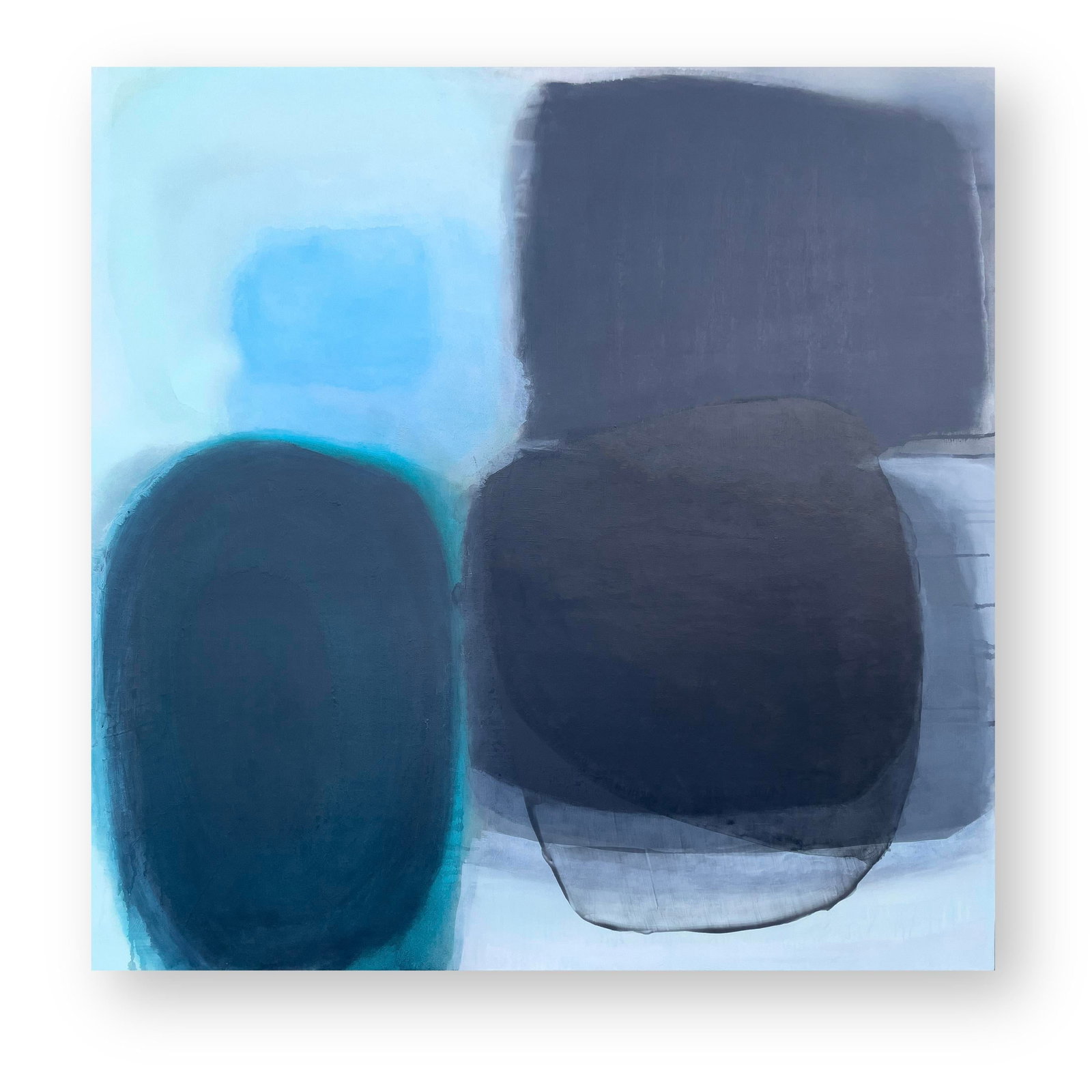 Lagoon (Wallflower Series) Turquoise Color Field Abstract Painting - 2