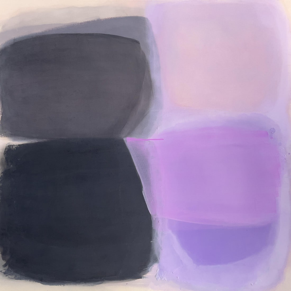 Lovefool (Wallflower Series) Lavender Colorfield Abstract Painting: Color has a profound effect on mood and sensory arousal. In the artist's Wallflower collection, composition takes a back seat, leaving the color experience of utmost importance. The Wallflower