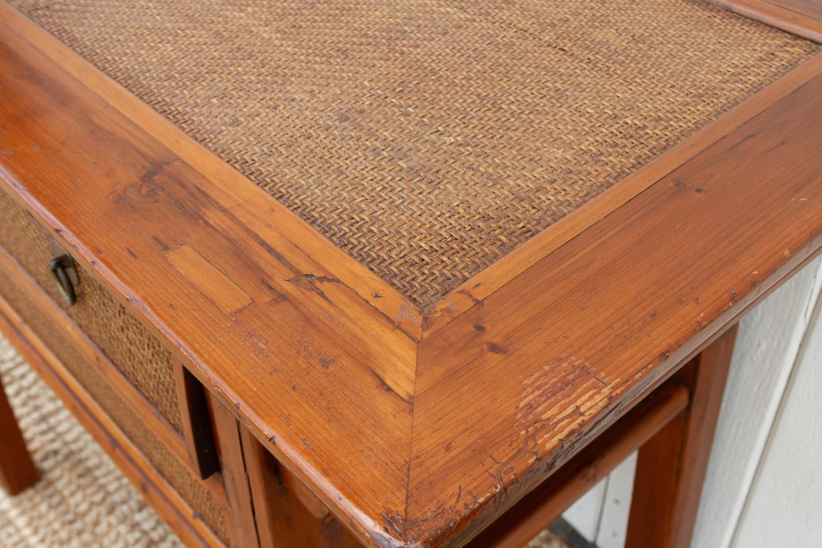 20th Century Wood & Rattan Altar Table - 6