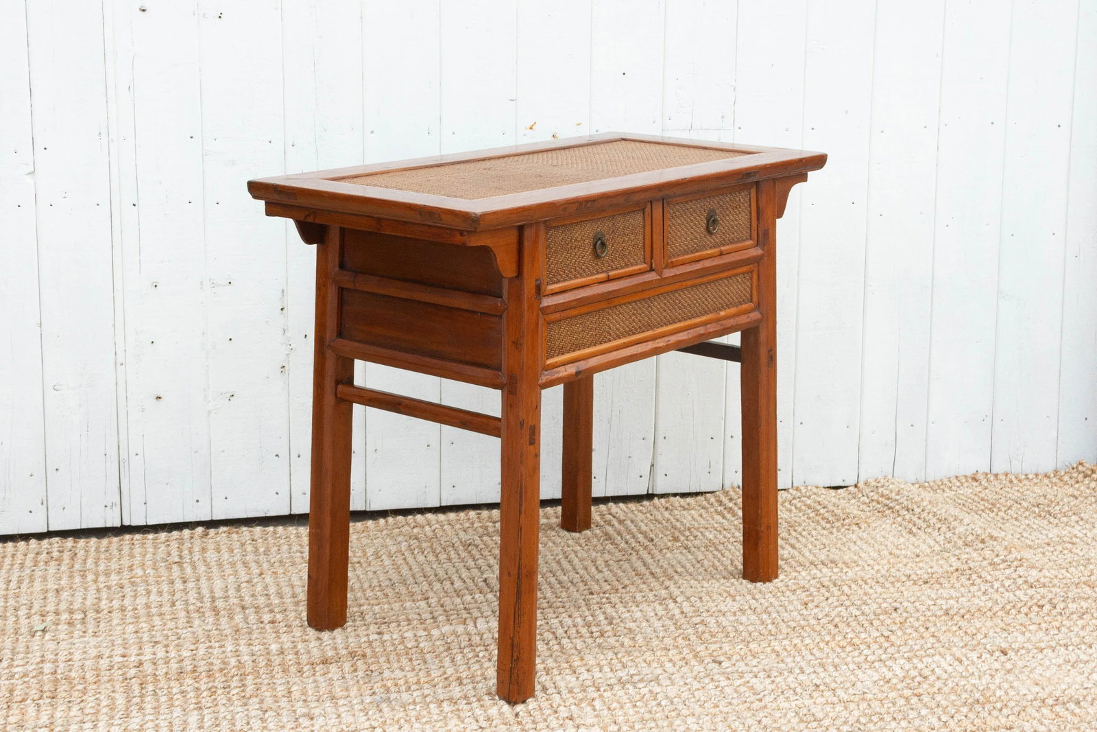 20th Century Wood & Rattan Altar Table - 7
