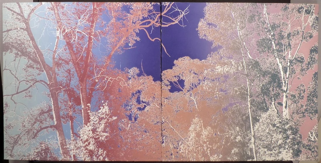 Paula Crane "Evening Prism I & Ii" Signed Diptych 2 Fine Art Etchings 1980s - 2