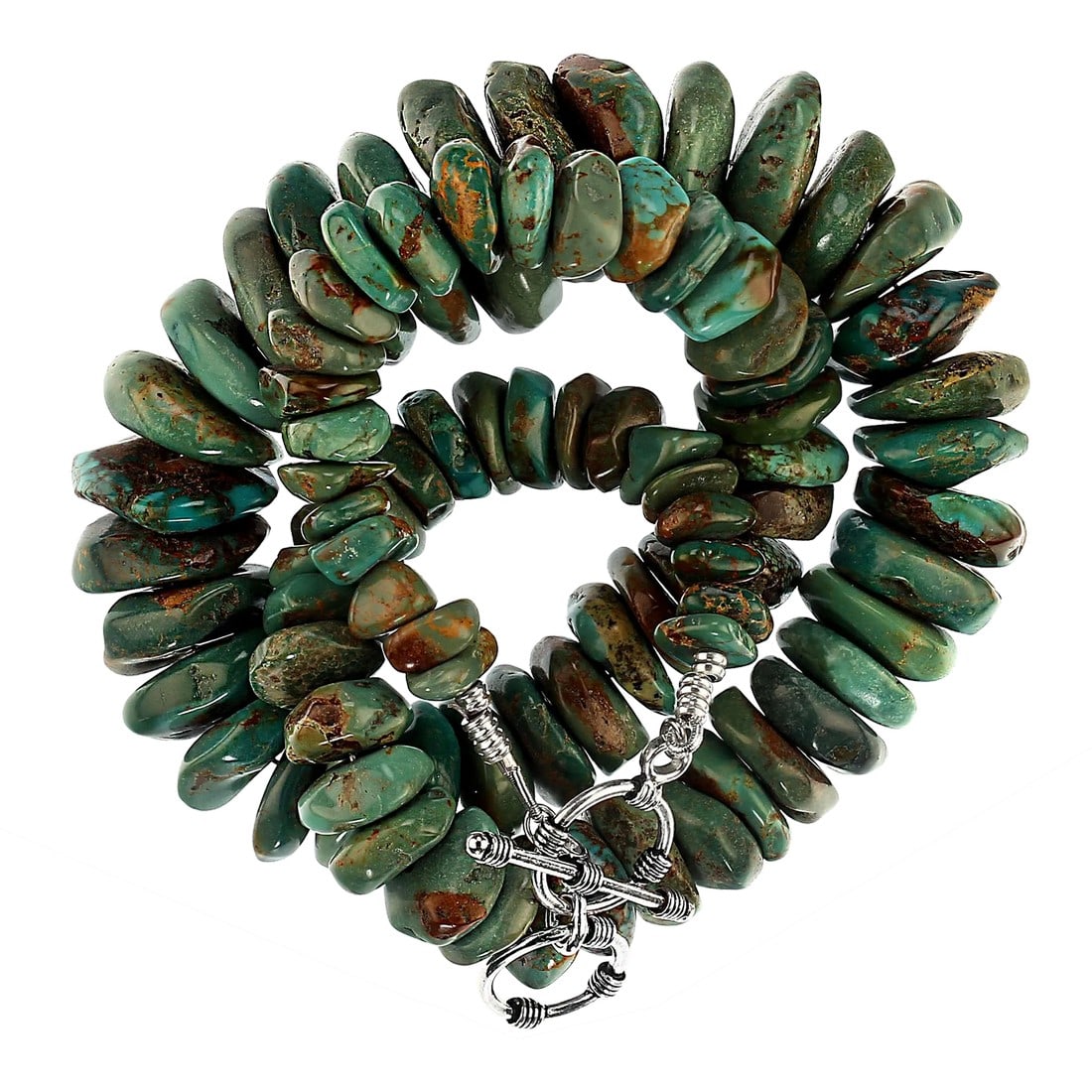 Graduated Green Turquoise Matrix Necklace (1 of 5)