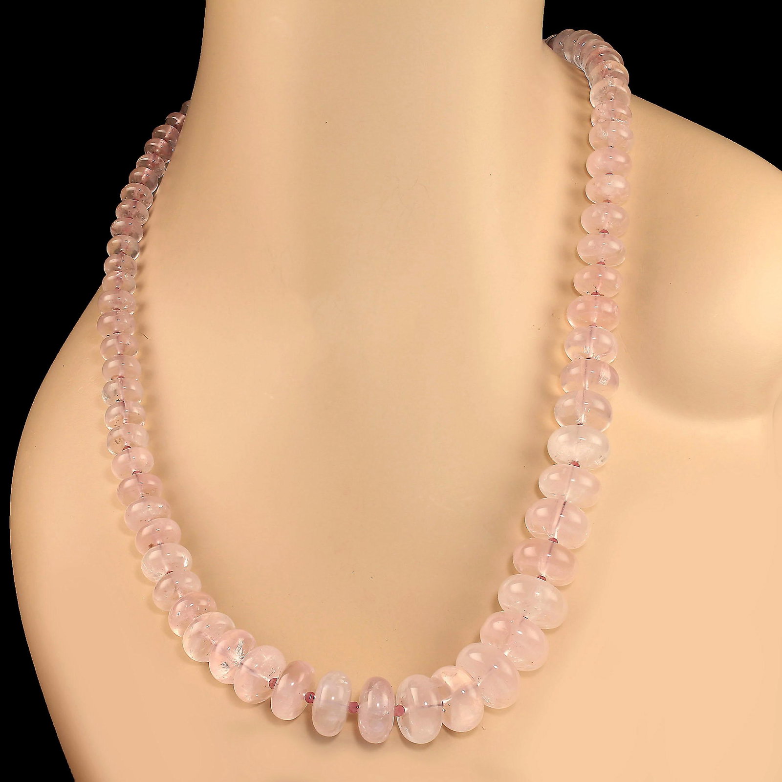 Graduated Rose Quartz Necklace - 2
