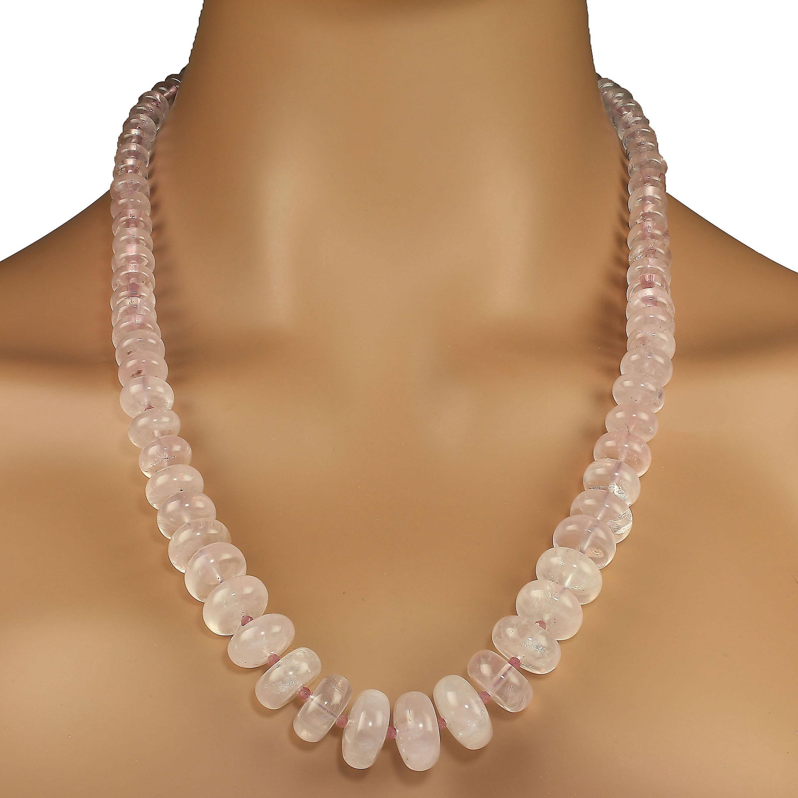 Graduated Rose Quartz Necklace - 4