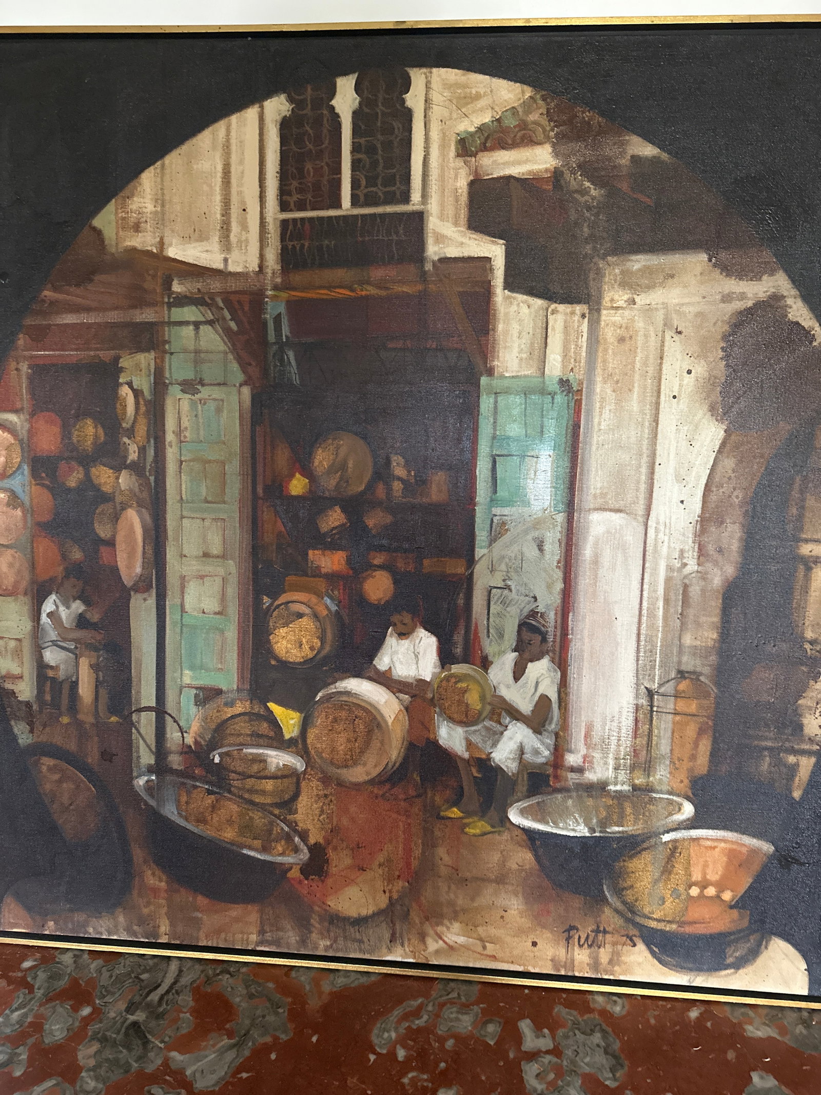 Glenna Putt Oil Painting 1970s Copper Souk Essaouira Morocco Fes, Marrakech, Moroccan Scene - 5