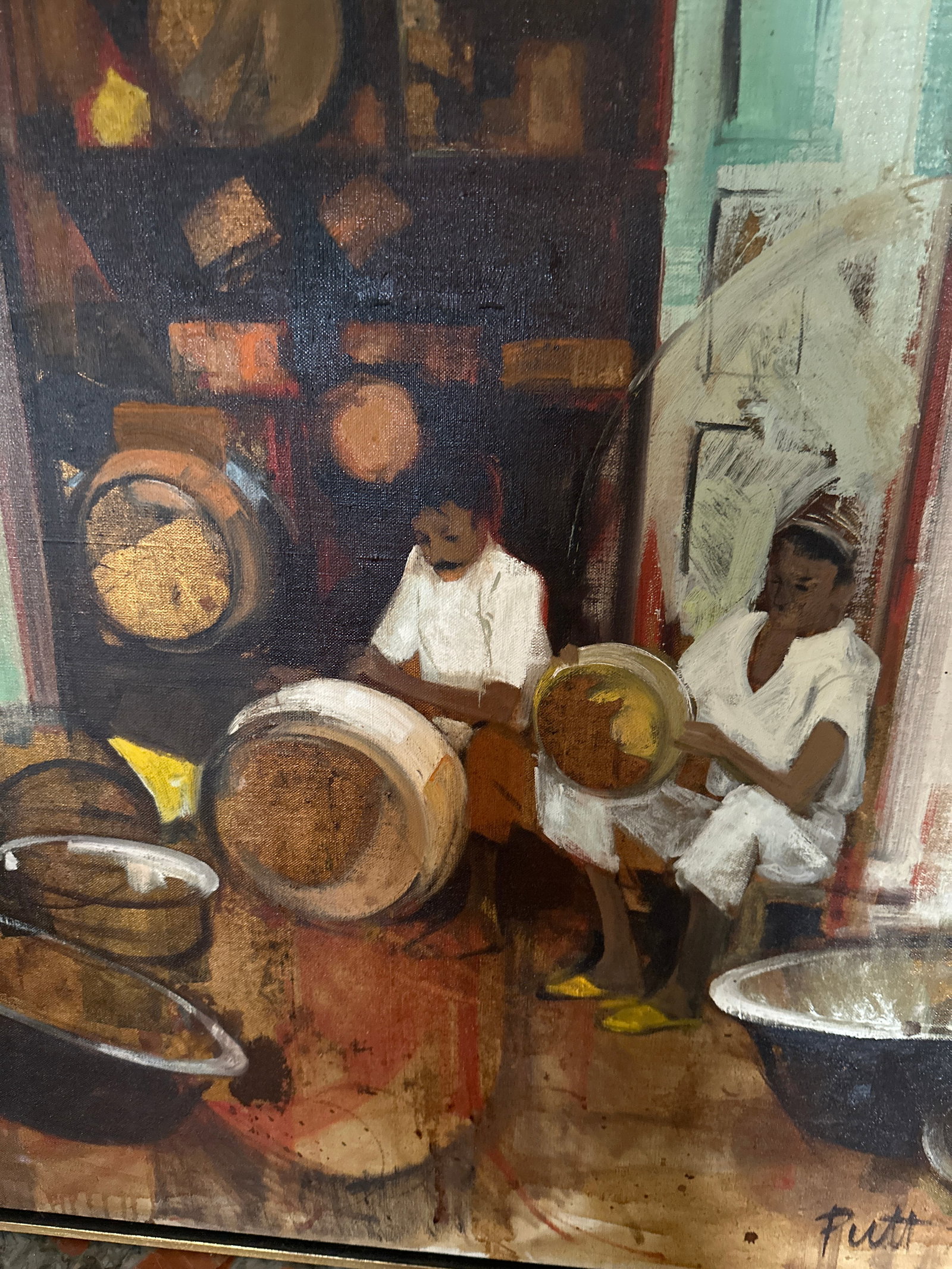 Glenna Putt Oil Painting 1970s Copper Souk Essaouira Morocco Fes, Marrakech, Moroccan Scene - 6