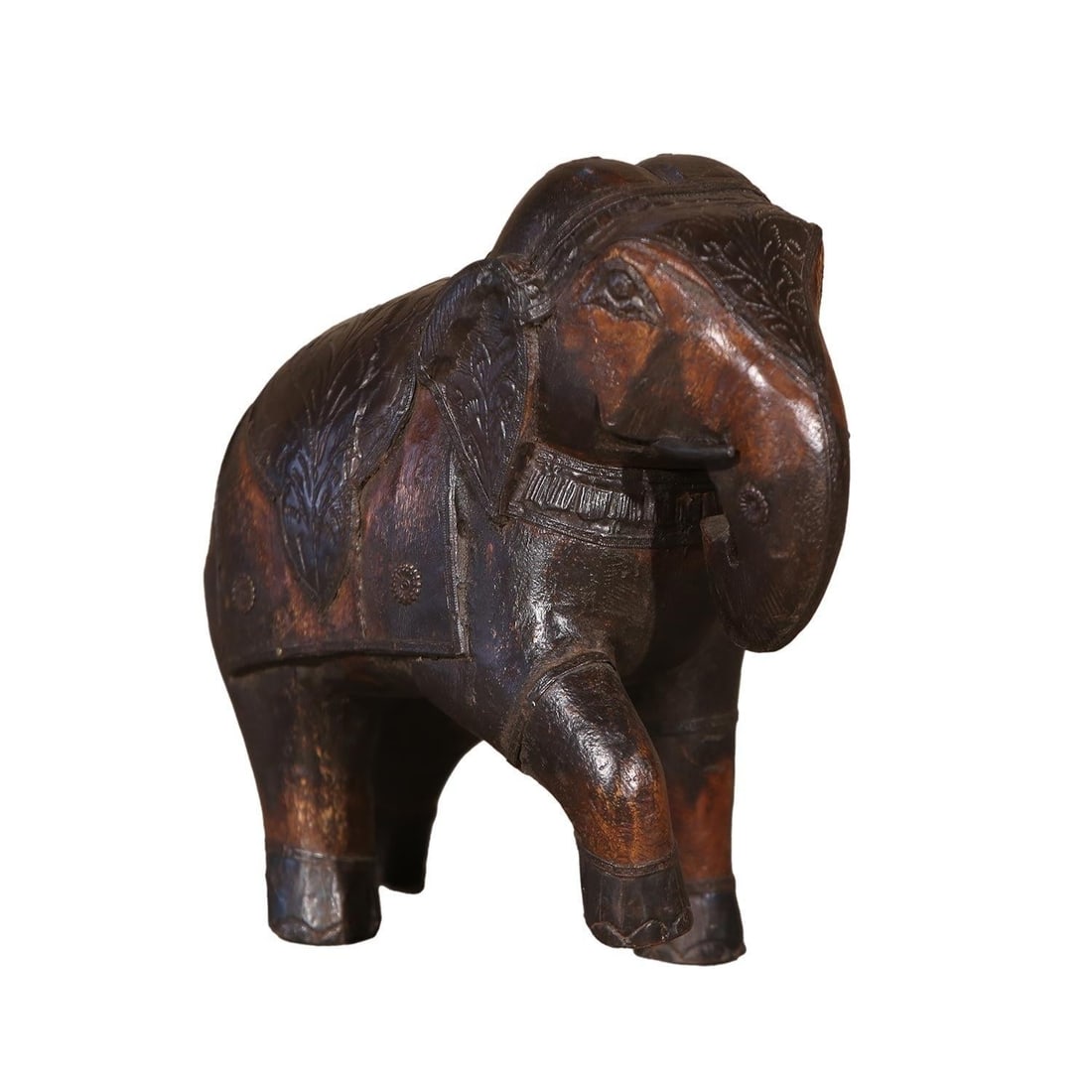 Vintage Solid Wood Handmade Elephant Statue - 3