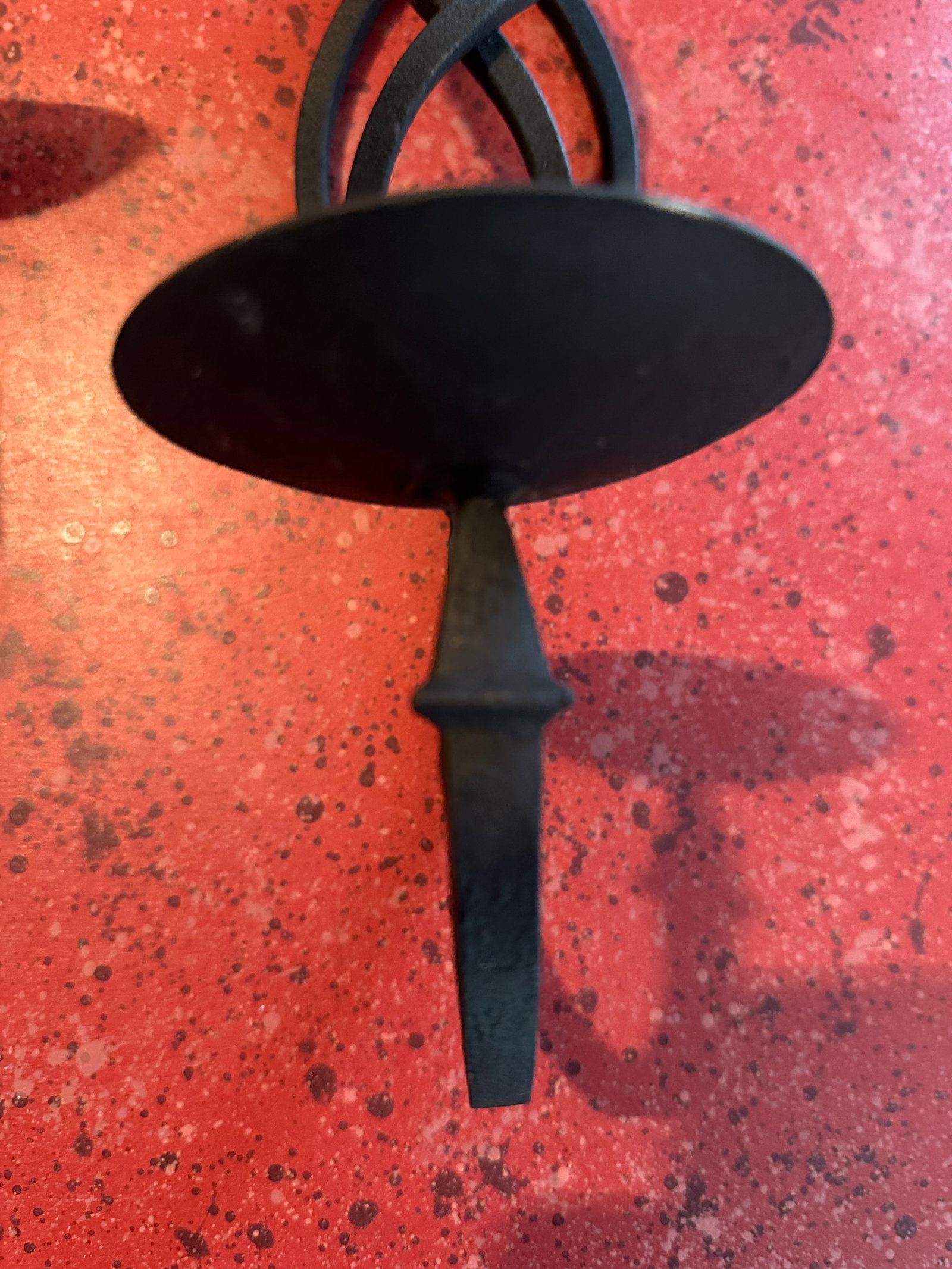 1950s Black Wrought Iron Candle Sconces- 3 Pieces - 6