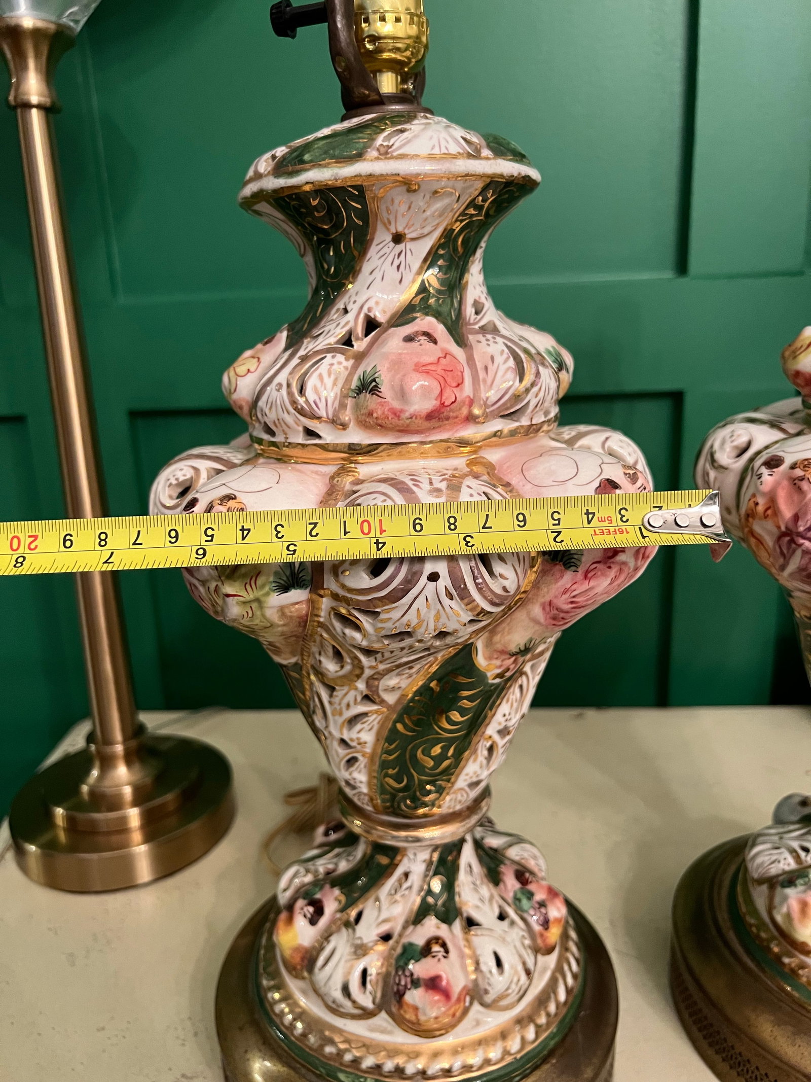 Mid 20th Century Capodimonte Lamps a Pair - 5