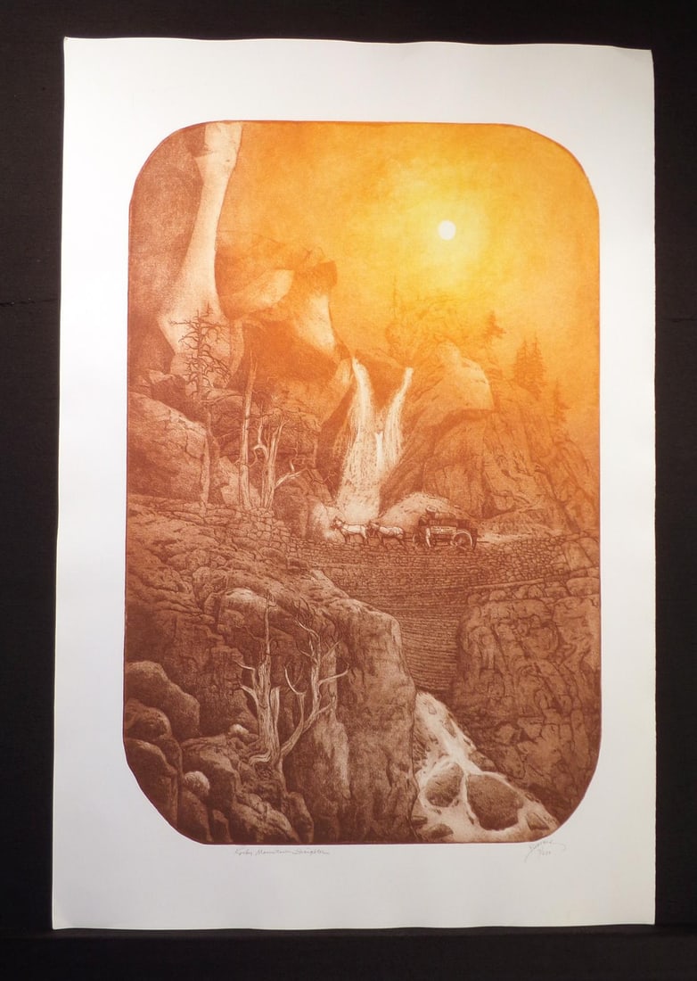 Roy Purcell "Rocky Mountain Freighter" Signed Numbered Art Etching 1980 - 4