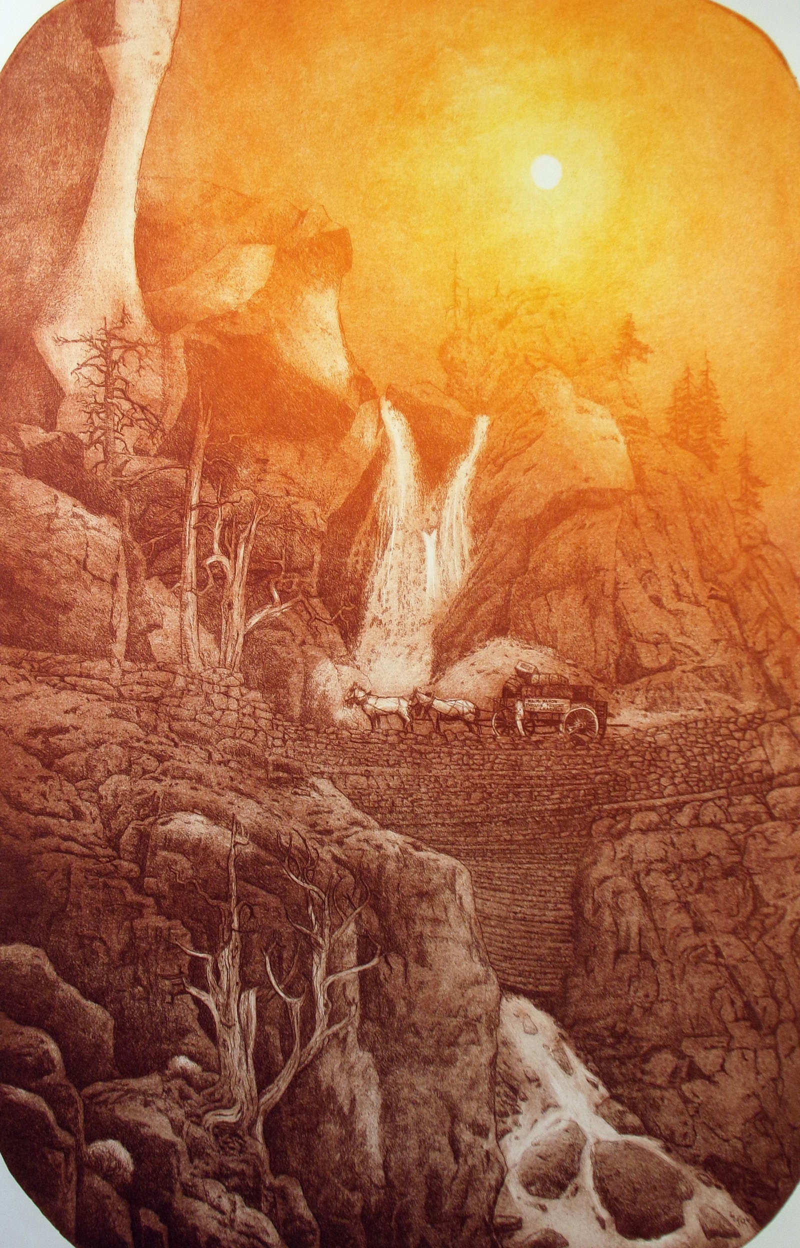 Roy Purcell "Rocky Mountain Freighter" Signed Numbered Art Etching 1980 - 6