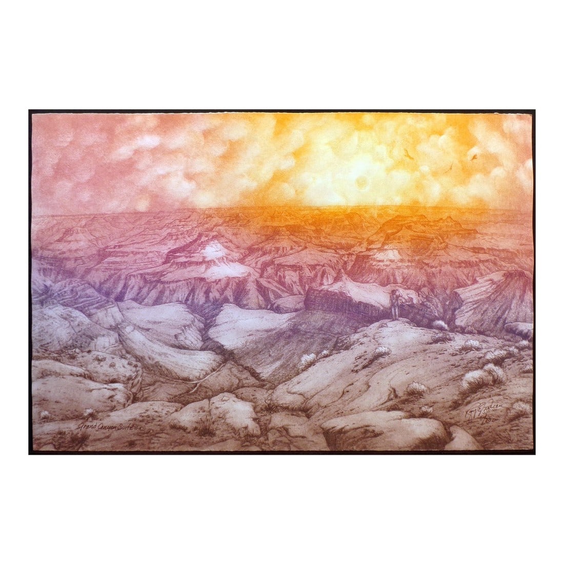 Roy Purcell "Grand Canyon Suite Ii" Signed Numbered Art Etching 1980: Grand Canyon Suite II by Roy Purcell Hand signed titled and numbered by the artist "Grand Canyon Suite II" unframed Limited Edition Etching on Paper Hand signed by the artist Paper Size: