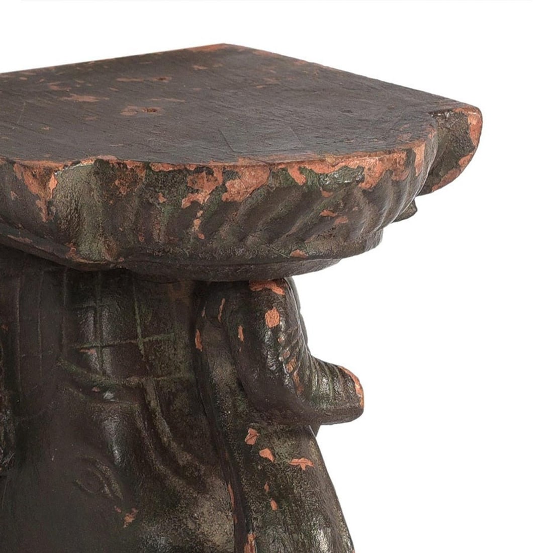 Vintage Elephant Carved Corbel Rustic Ranch Style Wall Sconce Shelf - 2