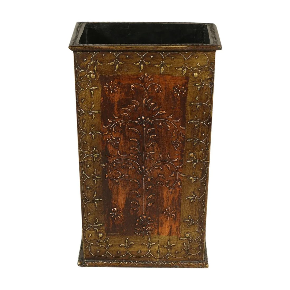 1990s Copper Gold Painted Square Vases - Set of 3 - 6