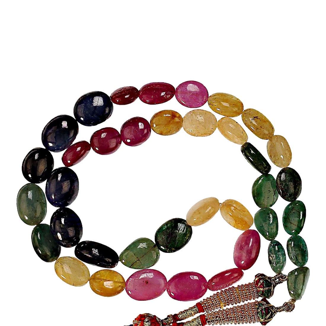 Multi Color Graduated Sapphire Necklace Expanbable (1 of 8)