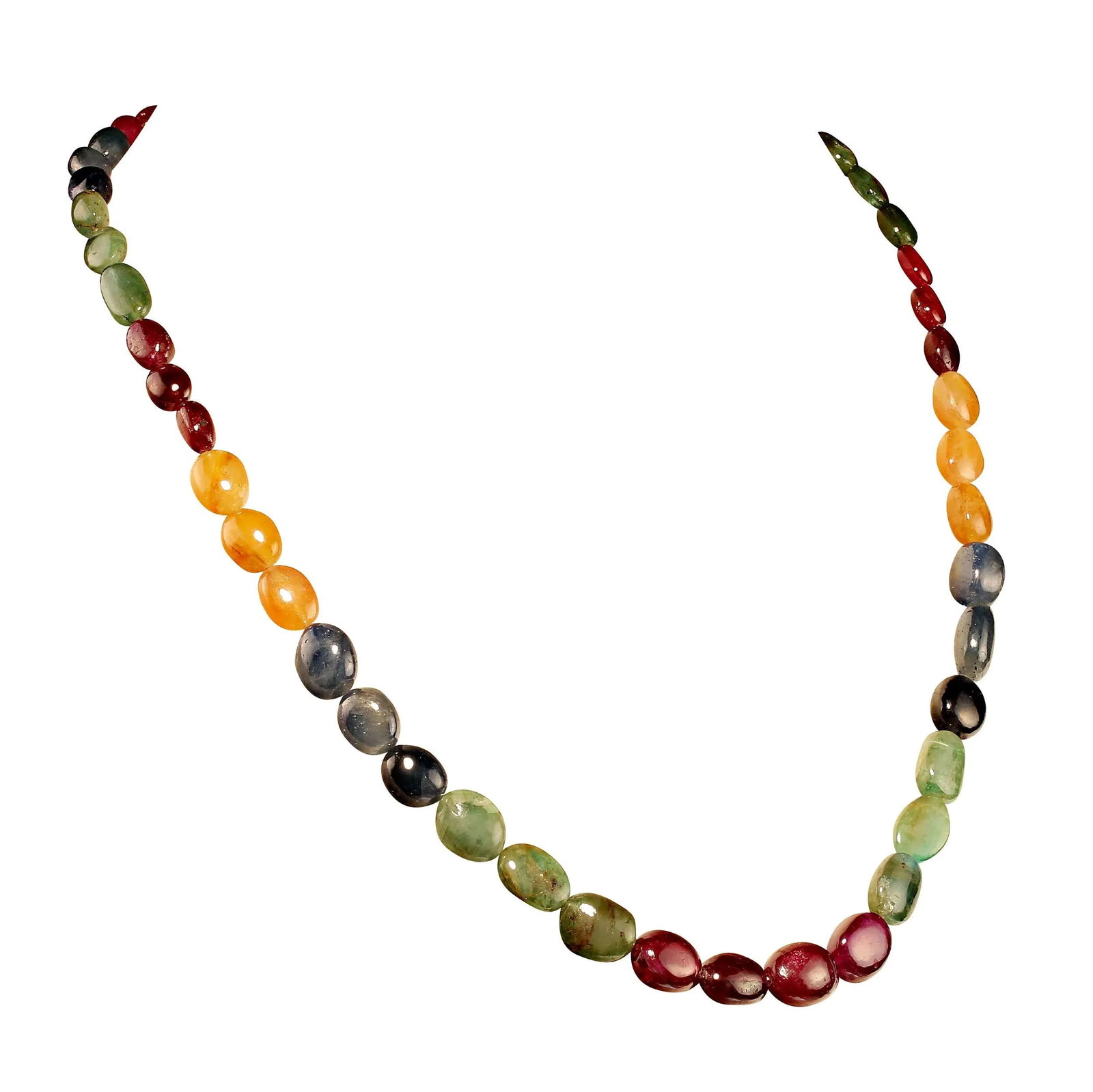 Multi Color Beaded Sapphire Necklace - 4