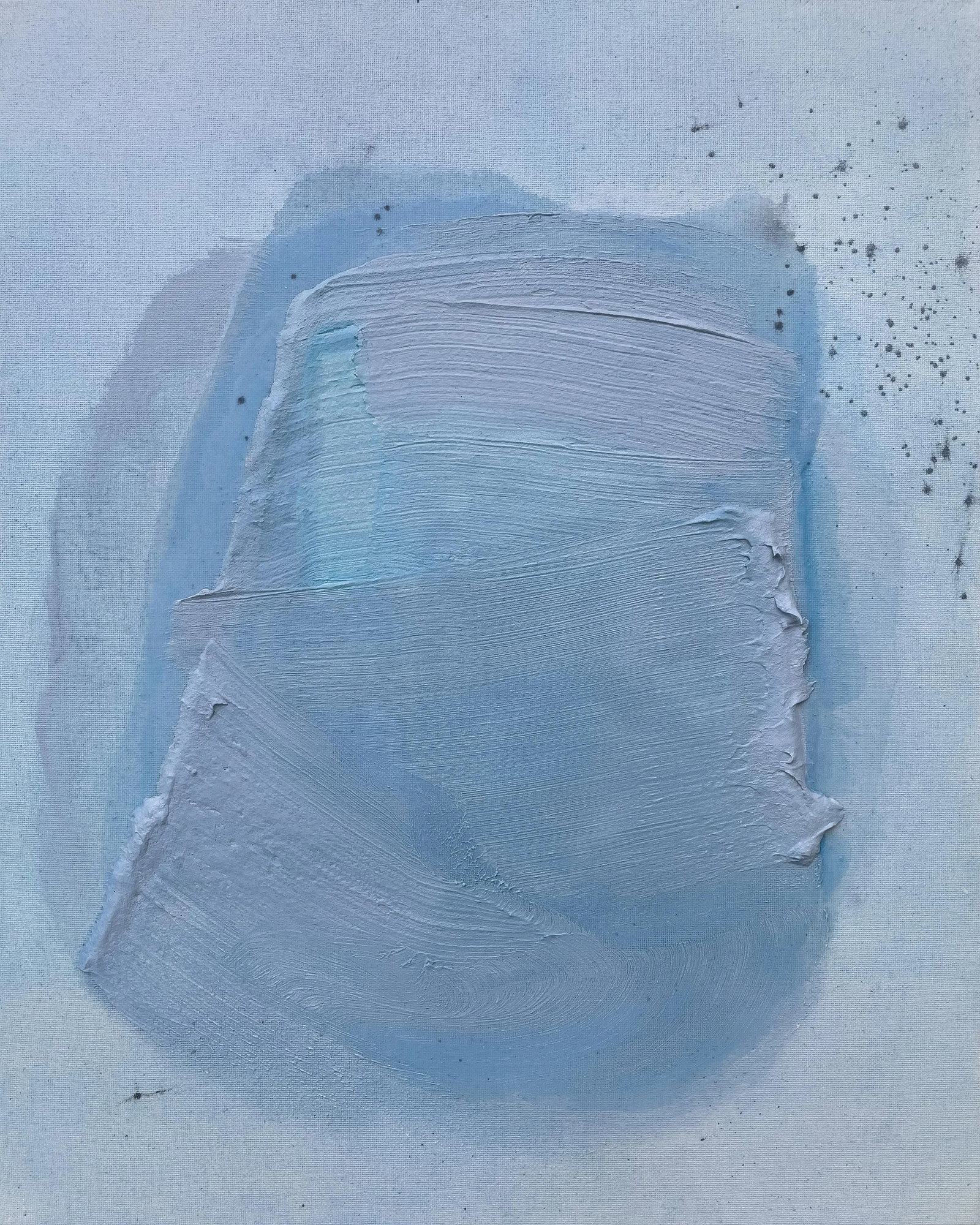 Raku No02 "Raku No01" Dimensional Texture Abstract Painting in Atmospheric Sky Blue and Periwinkle - 2