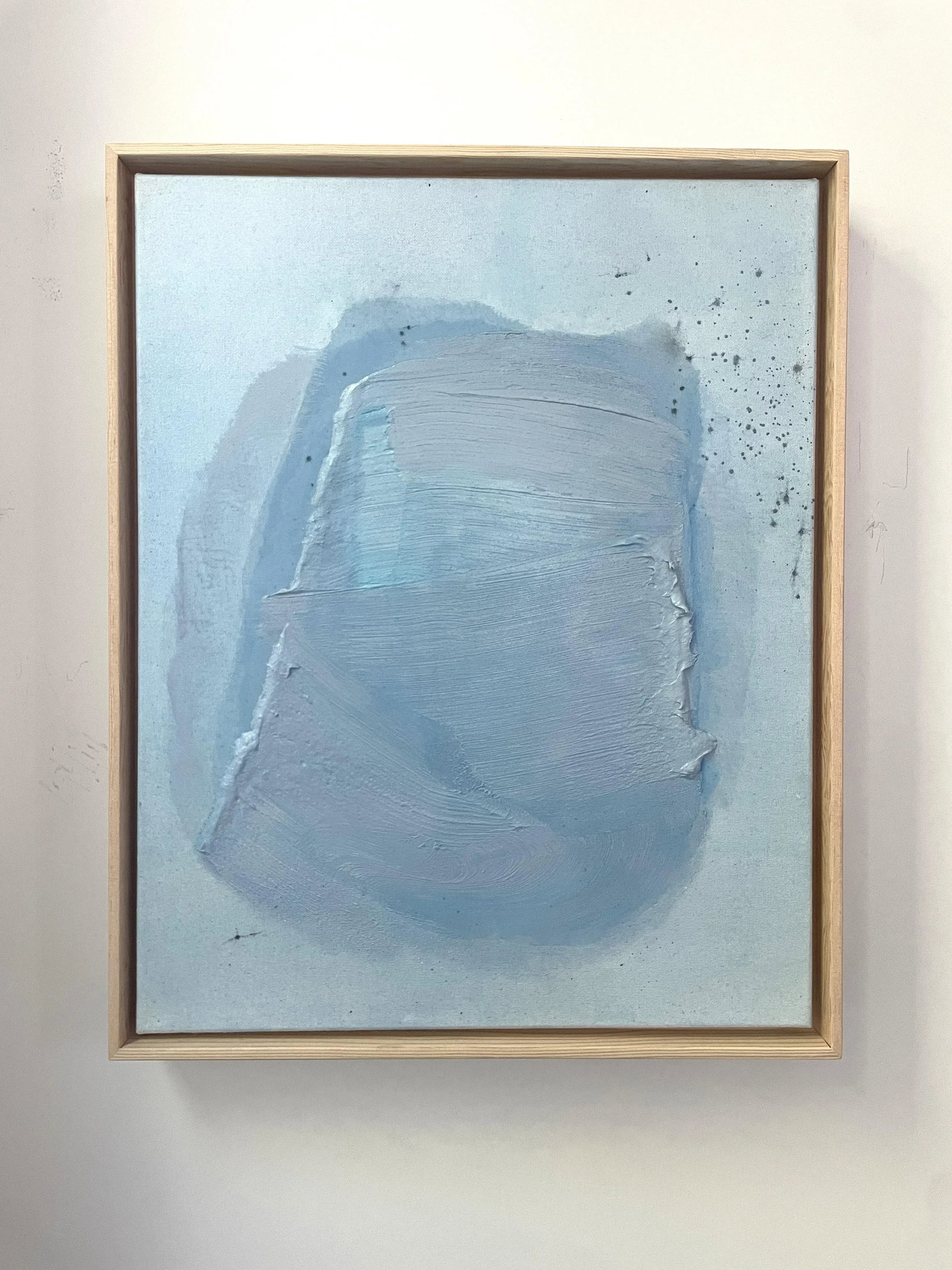 Raku No02 "Raku No01" Dimensional Texture Abstract Painting in Atmospheric Sky Blue and Periwinkle - 3