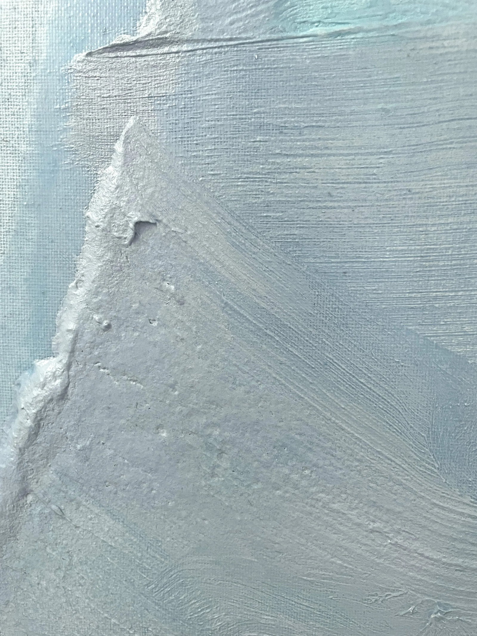 Raku No02 "Raku No01" Dimensional Texture Abstract Painting in Atmospheric Sky Blue and Periwinkle - 7