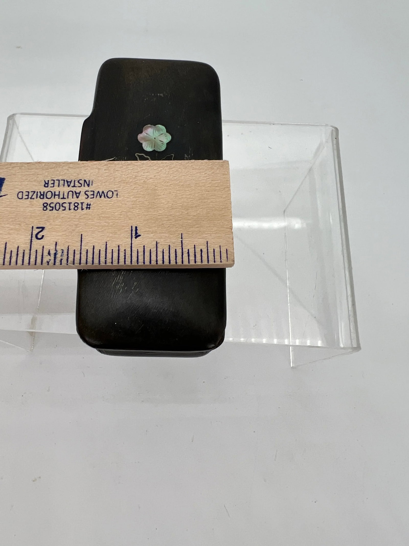 Antique Victorian Era Solid Horn Snuff Box Pique Inlay - 7