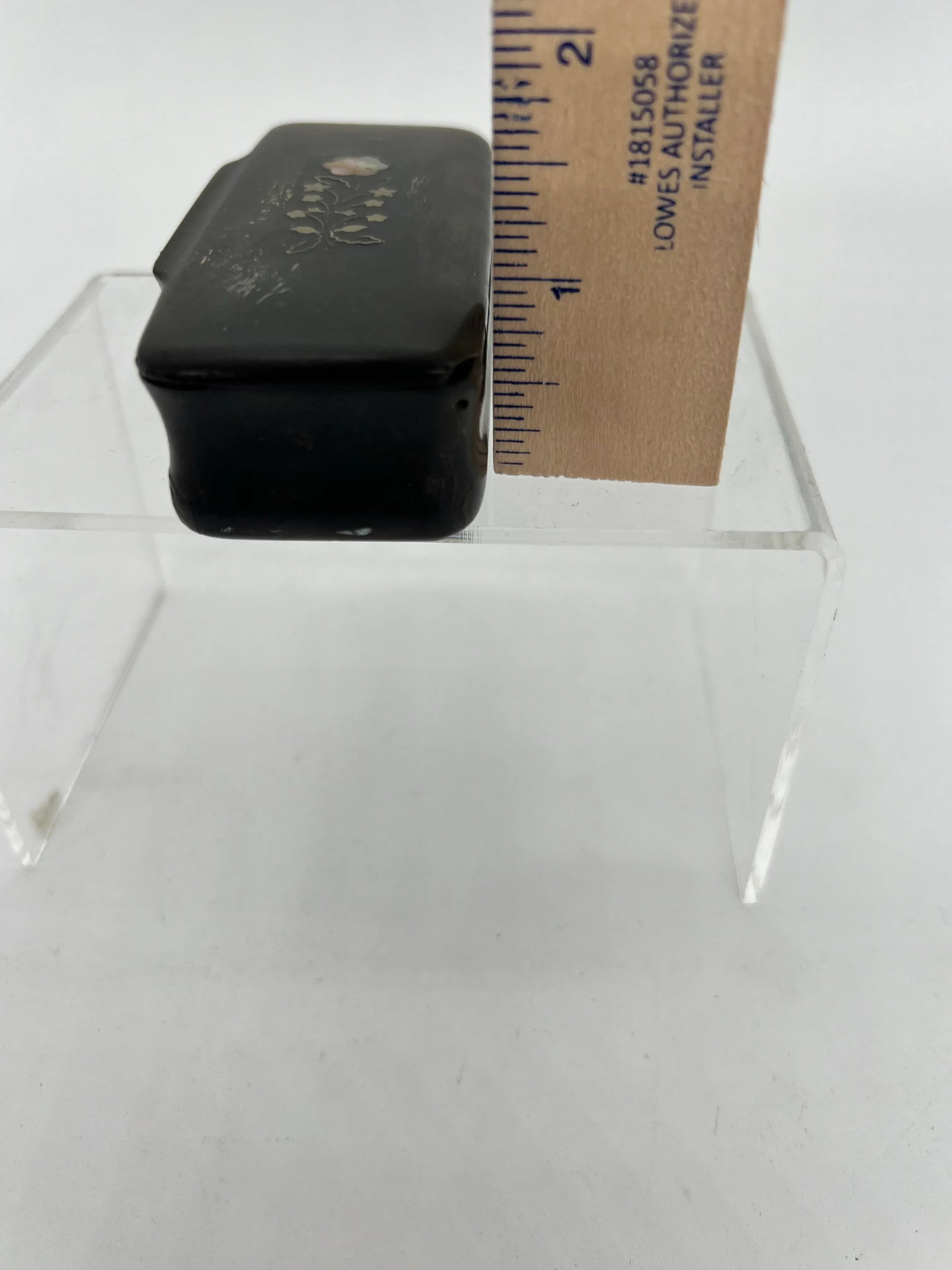 Antique Victorian Era Solid Horn Snuff Box Pique Inlay - 9